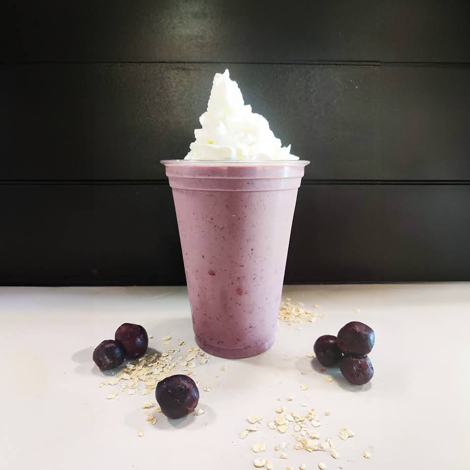 A refreshing and healthy smoothie made with fresh blueberries, banana, and protein.